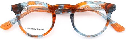 Vrouwen Kleine Ronde Lenzenvloeistof Frame Mannen Optische Brilmonturen Tortoise Shell Recept Bril Bruin Oranje Retro Brillen c4