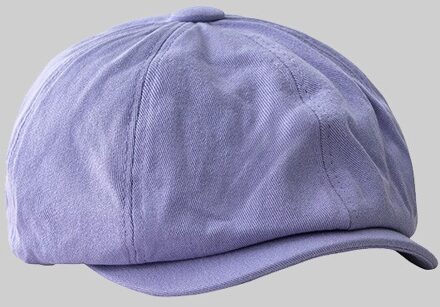 Vrouwen Korte Rand Ongedwongen Krantenverkoper Hoed Lente Herfst Dunne Retro Baret Hoed Mode Wilde Toevallige Hoed Unisex Wilde Achthoekige hoeden paars