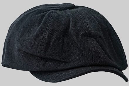 Vrouwen Korte Rand Ongedwongen Krantenverkoper Hoed Lente Herfst Dunne Retro Baret Hoed Mode Wilde Toevallige Hoed Unisex Wilde Achthoekige hoeden zwart