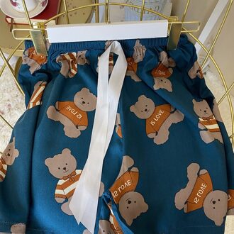 Vrouwen Korte Thuis Broek Zomer Dunne Elastische Taille Print Dames Pyjama Broek Casual Koord Homewear Shorts Voor Vrouwelijke stijl 3