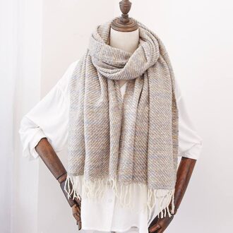 Vrouwen Kwastje Sjaal Zachte Kasjmier Shiny Sjaals Elegante Sjaals Herfst Winter Sjaals Vrouwelijke Effen Wrap Foulard Grijs