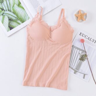 Vrouwen Lace Crop Top Vest Ondergoed Vro Top Draadloze Vrouwen Tank Hemdje Roze / L