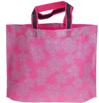 Vrouwen Lady Opvouwbare Boodschappentas Waterdichte Dikke Handtas Toevallige Draagbare Grote Capaciteit Zip Nylon Tote roos rood