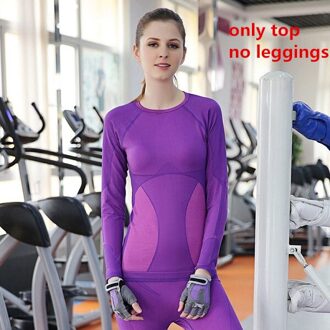 Vrouwen Lange Onderbroek Quick Dry Ondergoed Set Thermische Fitness Broek Sets Wicking Ademend Stretch Warm Ondergoed 1 top paars / L