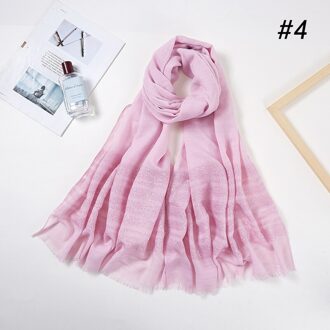 Vrouwen Lange Zachte Sjaals En Wraps Foulard Pashmina Kwasten Hijab Een Roze