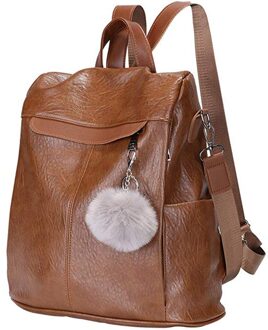 Vrouwen Lederen Rugzakken Vrouwelijke Vintage Rugzak Reizen Schoudertas Mochilas Feminina Schooltassen Voor Meisjes # L20 Bruin