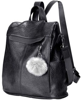 Vrouwen Lederen Rugzakken Vrouwelijke Vintage Rugzak Reizen Schoudertas Mochilas Feminina Schooltassen Voor Meisjes # L20 zwart