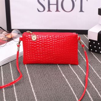 Vrouwen Lederen Schoudertas Tote Messenger Crossbody Satchel Handtas Trendy rood