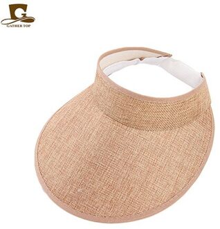 Vrouwen lege Top zonnehoed mode outdoor Zomer Stijl hennep sport baseball cap Plastic Zonneklep Hoed bruinen