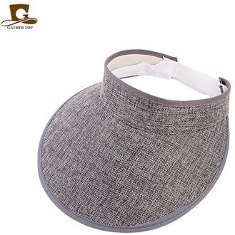 Vrouwen lege Top zonnehoed mode outdoor Zomer Stijl hennep sport baseball cap Plastic Zonneklep Hoed grijs