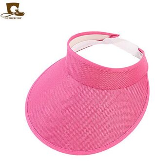 Vrouwen lege Top zonnehoed mode outdoor Zomer Stijl hennep sport baseball cap Plastic Zonneklep Hoed heet roze