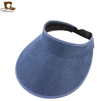 Vrouwen lege Top zonnehoed mode outdoor Zomer Stijl hennep sport baseball cap Plastic Zonneklep Hoed koninklijk blauw