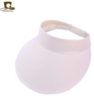 Vrouwen lege Top zonnehoed mode outdoor Zomer Stijl hennep sport baseball cap Plastic Zonneklep Hoed wit