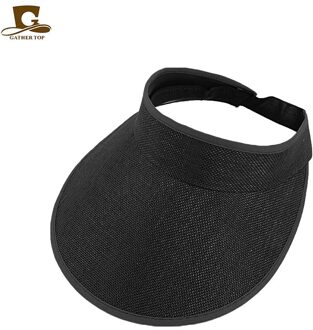 Vrouwen lege Top zonnehoed mode outdoor Zomer Stijl hennep sport baseball cap Plastic Zonneklep Hoed zwart