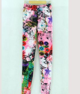 Vrouwen leggings leggings lente herfst angel graffiti gedrukt potlood broek Ms Slim Leggings Roze