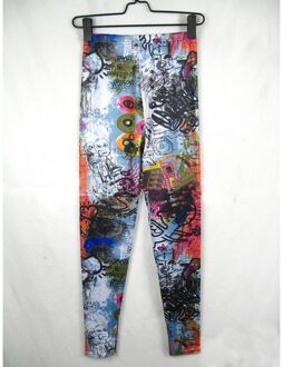 Vrouwen leggings leggings lente herfst angel graffiti gedrukt potlood broek Ms Slim Leggings zwart
