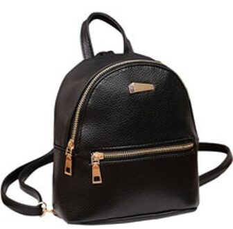 Vrouwen Leren Rugzak School Rugzak College Schouder Satchel Reistas Bk Rugzak Reistassen Soulder Tas Mochila zwart