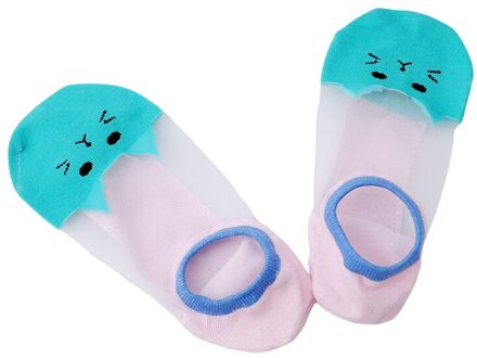 Vrouwen Leuke Kat Sport Sok Creatieve Onzichtbare Sokken Slippers Voor Vrouwen Vrouwelijke Sokken Sportkleding groen