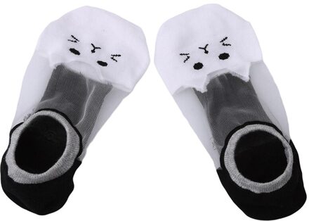 Vrouwen Leuke Kat Sport Sok Creatieve Onzichtbare Sokken Slippers Voor Vrouwen Vrouwelijke Sokken Sportkleding wit