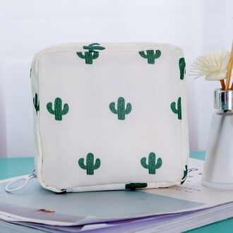 Vrouwen Maandverband Cosmetische Tas Servet Cosmetische Zakken Reizen Outdoor Meisjes Tampon Houder Rits Bag Organizer Make-Up Tas wit