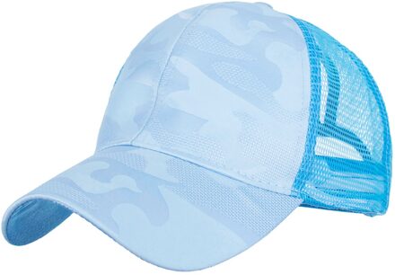 Vrouwen Mannen Ademende Strand Verstelbare Snapback Katoen Baseball Cap Mannen Vrouwen Hip Hop Vader Mesh Hoed Trucker Hoed Blauw