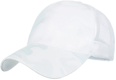 Vrouwen Mannen Ademende Strand Verstelbare Snapback Katoen Baseball Cap Mannen Vrouwen Hip Hop Vader Mesh Hoed Trucker Hoed wit