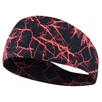 Vrouwen Mannen Antislip Lightnings Patroon Hoofdband Voor Workout Yoga Running Sport Hoofdband Lightning rood