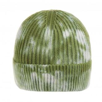 Vrouwen Mannen Cap Herfst Winter Tie-Dye Casual Outdoor Sport Mutsen Gebreide Bonnet Hat Cap Comfortabel Hip Hop Alle-Match Cap groen