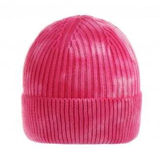 Vrouwen Mannen Cap Herfst Winter Tie-Dye Casual Outdoor Sport Mutsen Gebreide Bonnet Hat Cap Comfortabel Hip Hop Alle-Match Cap roos rood