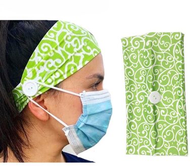 Vrouwen Mannen Gedrukt Hoofdband Met Knoppen Unisex Outdoor Sport Gebreide Brede Elastische Hoofdband