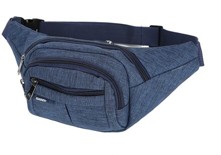 Vrouwen mannen heuptas fanny pack Outdoor dual pocket running riem Functionele effen rits Crossbody Tas Borst Telefoon portemonnee nerka Blauw