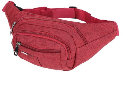 Vrouwen mannen heuptas fanny pack Outdoor dual pocket running riem Functionele effen rits Crossbody Tas Borst Telefoon portemonnee nerka Rood