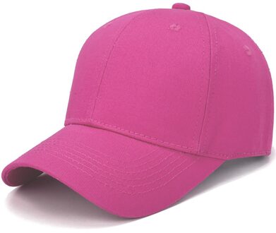 Vrouwen Mannen Hoed Gebogen Zonneklep Licht Boord Effen Kleur Baseball Cap Mannen Cap Outdoor Zonnehoed Verstelbare Sport Caps in Zomer # L5 heet roze