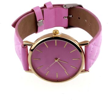 Vrouwen Mannen Jongen Meisje Lederen Band Ronde Student Kid Kinderen Horloge Alloy Case Eenvoudig Mode nee.6