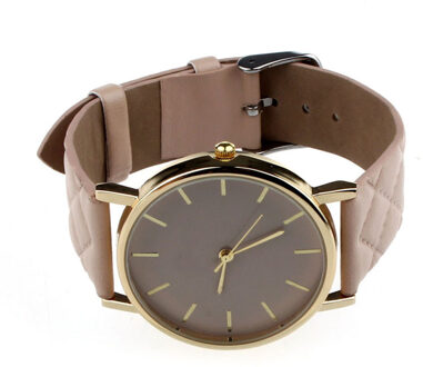 Vrouwen Mannen Jongen Meisje Lederen Band Ronde Student Kid Kinderen Horloge Alloy Case Eenvoudig Mode nee.7