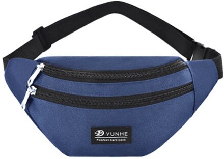 Vrouwen Mannen Kleurrijke Unisex Waistbag Riem Mobiele Telefoon Rits Pouch Packs Riem Zakken marine
