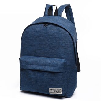 Vrouwen Mannen Mannelijke Canvas Zwarte Rugzak Boekentas Laptop Computer Tas Rugzak Schoudertas Canvas Rugzakken Kleine Rugzak Blauw