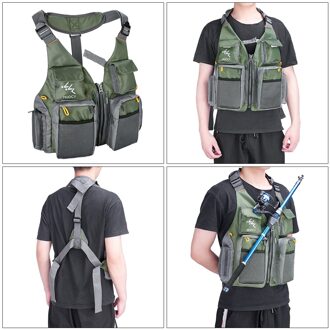 Vrouwen Mannen Mesh Varen Ademend Polyester Open Zijden Zeilen Kajak Vissen Vest Multi Zakken Outdoor Sport Verstelbare