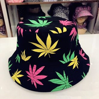 Vrouwen Mannen Paar Katoen Vissen Hoed Esdoornblad Panama Emmer Hoed Hip Hop Cap Zon Platte Top Visser Hoeden Caps boonie kleurrijk