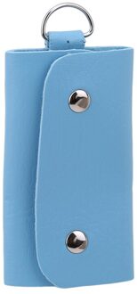 Vrouwen Mannen Pu Lederen Autosleutel Houders Keys Organizer Key Portemonnees Auto Sleutelhanger Lederen Huishoudster Sleutel Portemonnee Cover 8 kleuren blauw