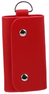 Vrouwen Mannen Pu Lederen Autosleutel Houders Keys Organizer Key Portemonnees Auto Sleutelhanger Lederen Huishoudster Sleutel Portemonnee Cover 8 kleuren rood