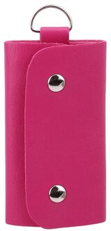 Vrouwen Mannen Pu Lederen Autosleutel Houders Keys Organizer Key Portemonnees Auto Sleutelhanger Lederen Huishoudster Sleutel Portemonnee Cover 8 kleuren roos rood