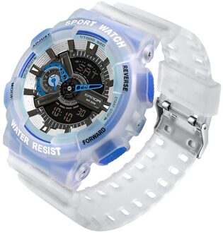 Vrouwen Mannen Quartz Horloge Digitale Sport Stopwatch Klokken Waterbestendig Vrouw Horloges Voor Meisje Man relogios blauw