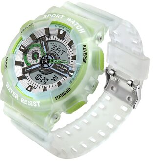 Vrouwen Mannen Quartz Horloge Digitale Sport Stopwatch Klokken Waterbestendig Vrouw Horloges Voor Meisje Man relogios groen