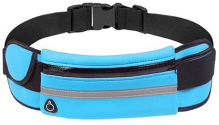Vrouwen Mannen Riem Taille Verpakking Zak Waterdichte Verstelbare Rits Voor Sport Fitness Wandelen SWD889 lucht blauw