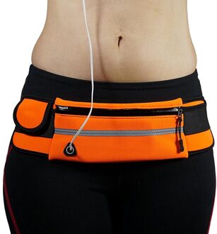 Vrouwen Mannen Riem Taille Verpakking Zak Waterdichte Verstelbare Rits Voor Sport Fitness Wandelen SWD889 Oranje