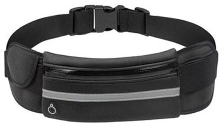 Vrouwen Mannen Riem Taille Verpakking Zak Waterdichte Verstelbare Rits Voor Sport Fitness Wandelen SWD889 zwart