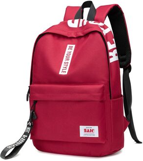 Vrouwen Mannen School Rugzak Schooltassen Voor Tiener Jongens Meisjes Schooltas Midden Hoge Bookbags Tiener College Reizen Laptop Rugzak rood