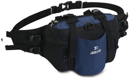Vrouwen Mannen Sport Taille Verpakking Tas Met Fles Houder Voor Camping Klimmen Fietsen Reizen Heuptas Handtas Schouder Taille Verpakking donker blauw