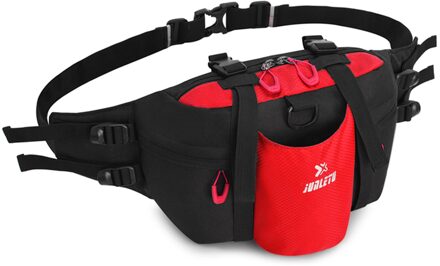 Vrouwen Mannen Sport Taille Verpakking Tas Met Fles Houder Voor Camping Klimmen Fietsen Reizen Heuptas Handtas Schouder Taille Verpakking rood